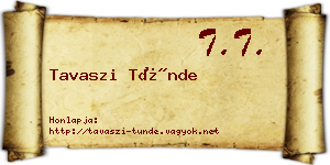 Tavaszi Tünde névjegykártya